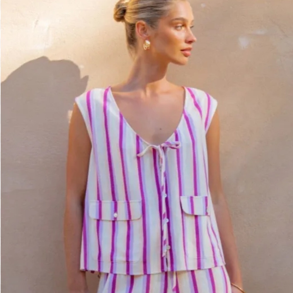 VRG GRL Marlii Smock Top Stripe size 8 medium